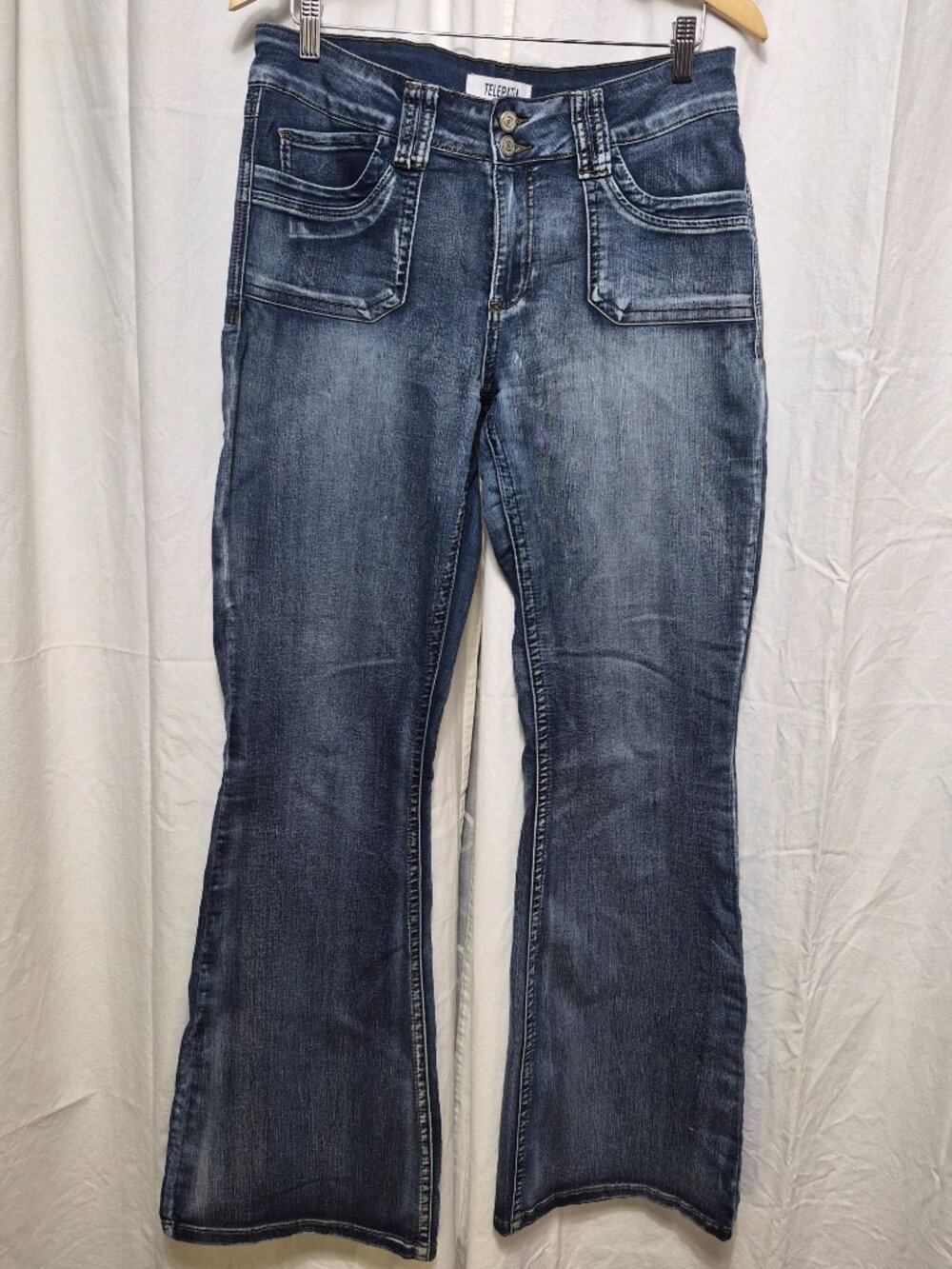 Telepatia 15/32 MW Denim Wide Leg Flare Casual Boho Hippie Party Outdoor Jeans